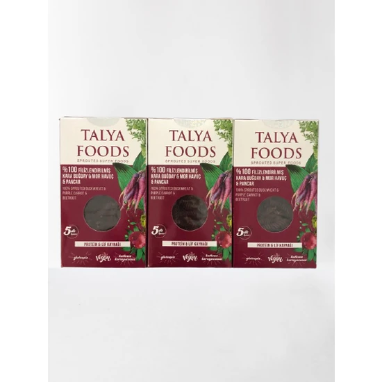 Talya Foods Filizlenmiş Karabuğday Mor Havuç Makarnası 200 gr x 3