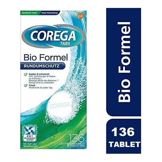 Corega Protez Temizleyici Tablet Bio Formel 136'LI