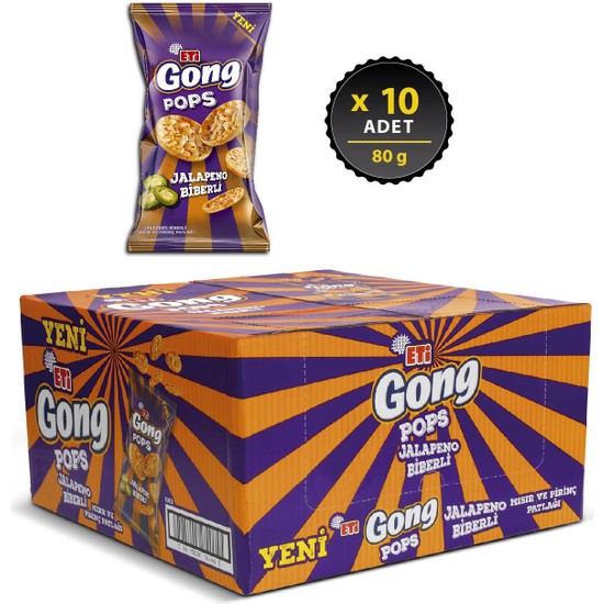 Eti Gong Pops Jalapeno 80 g x 10 Adet Fiyatı Taksit Seçenekleri