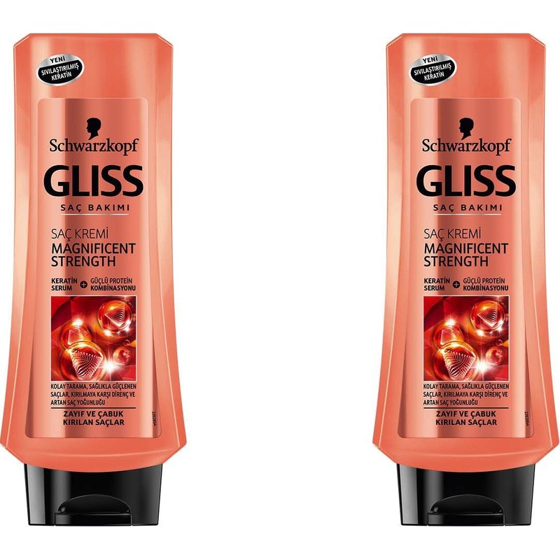 Schwarzkopf Gliss Magnificent Strength Saç Kremi 360ML 2li