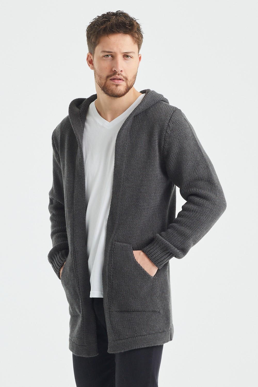 Tarz Cool Füme Desenli Triko Hırka- HRK8085R01S görsel 3