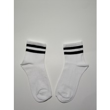 Altıgen Socks 5 Çift Beyaz Tenis Kolej Çorabı