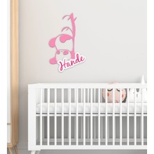 BK Kişiye Özel Sevimli Panda Tasarımlı Çocuk Odası Ahşap Duvar Süsü-3