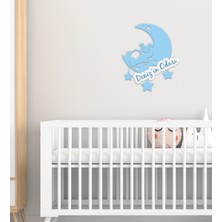 BK Kişiye Özel Ay Tasarımlı Çocuk Odası Ahşap Duvar Süsü-1