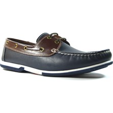 Riverland Y-03 Hakiki Deri Lacivert Kahve Timberland Erkek Ayakkabı