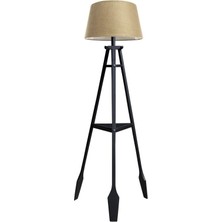 Ağaç Ustası Remi 3 Ayaklı Tripod Lambader Siyah Ahşap Köşe Lambası Abajur  Avize Aydınlatma Ahşap Siyah Ağaç Country Dekor Lamba Aplik Masif Doğal
