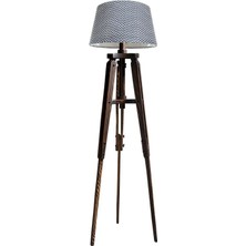 Ağaç Ustası Piega Tripod Lambader Abajur Avize Aydınlatma Ahşap Ceviz Ağaç Country Dekor Lamba Aplik Masif Doğal