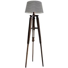 Ağaç Ustası Piega Tripod Lambader Abajur Avize Aydınlatma Ahşap Ceviz Ağaç Country Dekor Lamba Aplik Masif Doğal