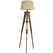 Ağaç Ustası Piega Tripod Lambader Abajur Avize Aydınlatma Ahşap Naturel Ağaç Country Dekor Lamba Aplik Masif Doğal