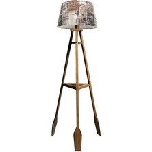 Ağaç Ustası Remi 3 Ayaklı Tripod Lambader Naturel Ahşap Köşe Lambası Abajur  Avize Aydınlatma Ahşap Siyah Ağaç Country Dekor Lamba Aplik Masif Doğal