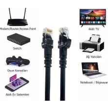 Derkab 15 Metre Cat6 Network-Ağ-Ethernet Kablosu Siyah