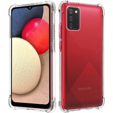 Kzy Samsung Galaxy A02S Kapak Şeffaf Airbag Antishock Köşe Korumalı Silikon Kılıf