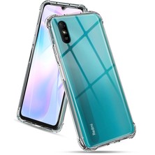 Kzy Xiaomi Redmi 9A Kapak Şeffaf Airbag Antishock Köşe Korumalı Silikon Kılıf