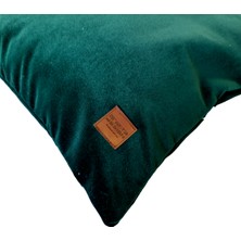 Arasta Design 2'li Set Ördek Başı Yeşili, Kadife, Düz Renk Dekoratif Kırlent Kılıfı 43X43 cm