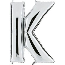 Pazariz  Balon Parti K Harf Gümüş Folyo Balon 102  cm