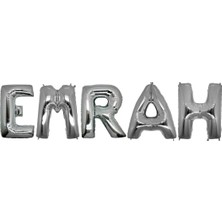 Pazariz  Doğum Günü Emrah Gümüş Folyo Balon Set 40 cm Isim Balon