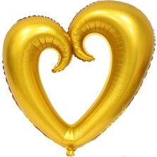 Pazariz  Balon Gold Ortası Boş Kalp Folyo Balon