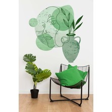 Kt Grup Bohemian Sanatsal Kadın ve Çiçek Duvar Sticker