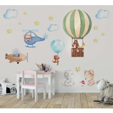 Kt Grup Yavru Hayvanların Gökyüzüne Yolculuğu Watercolor Xl Duvar Sticker Seti