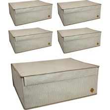Tıkla Yolla 5 Adet Baza Içi Düzenleyici Kapaklı Organizer Kutu 50X40X19 cm