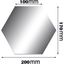 Dez Altıgen Dekoratif Akrilik Ayna 24 Adet x 10*20 cm