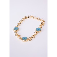 Eyya Accessories Turkuaz Mineli  Nazarlı Bileklik