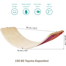 Bee Smart Denge Tahtası Pinky Büyük Boy - Doğal Ahşap