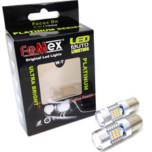 Femex Platinum P21W 1156 Tek Duy LED Ampul Koyu Turuncu Mercekli