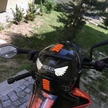 Çınar Extreme Ok Tasarımlı Floresan Turuncu Çamurluk Kask Sticker Çınar Extreme