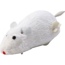 Markapet Kurmalı Hareketli Tekerlekli Fare 12 cm Beyaz