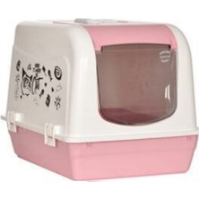 OPTIMAL Xxl  Maxi Kedi Tuvaleti Pembe Yatak ve Mama Seti