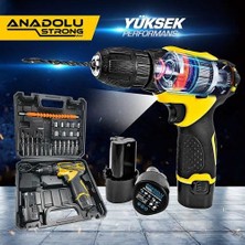 Anadolu Strong Anadolustrong ANS1062S 12V Çift Akülü Şarjlı Matkap Li-Ion Bataryalı 27 Parça Hediyeli Matkap