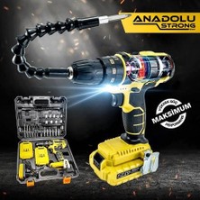 Anadolu Strong ANS1069-S 24W Çift Li-Ion Bataryalı Metal Şanzıman Darbeli 27 Parçalı Süper Setli