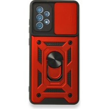 Mobaxaksesuar Samsung Galaxy A72 Kılıf Lens Korumalı Zırh Case Kırmızı