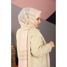 Pudra Krem Sima Burberry Ekose Desen Şal