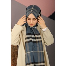 Laci Krem Sima Burberry Ekose Desen Ipek Şal