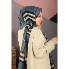 Laci Krem Sima Burberry Ekose Desen Ipek Şal
