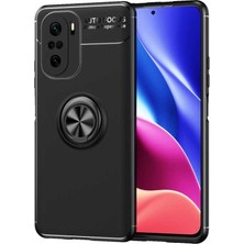 Mobaxaksesuar Xiaomi Mi 11i Kılıf Yüzüklü Magnetli Ravel Case Siyah