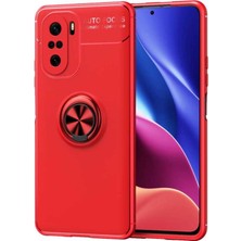 Mobaxaksesuar Xiaomi Mi 11i Kılıf Yüzüklü Magnetli Ravel Case Kırmızı