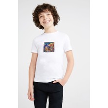 Qivi LED Zeppelın Group 2 Metal Rock Baskılı Unisex Çocuk Beyaz T-Shirt