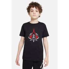 Qivi Assassin's Creed Baskılı Unisex Çocuk Siyah Tshirt