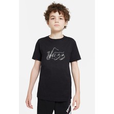 Qivi International Jazz Day Saksafon Baskılı Unisex Çocuk Siyah Tshirt