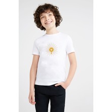 Qivi Pubg Tava Tavuk Baskılı Unisex Çocuk Beyaz Tshirt