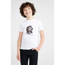 Qivi Anime Tokyo Ghoul Anteiku Baskılı Unisex Çocuk Beyaz T-Shirt