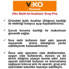 Viko Siyah Set Multi-Let 6'lı Anahtarlı Topraklı Çocuk Korumalı Grup Priz-5 Metre + 3'lü Yonca Fiş-Priz