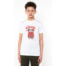 Qivi Undertale B Boss Baskılı Unisex Çocuk Beyaz T-Shirt