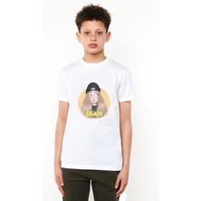 Qivi Skam Eva Baskılı Unisex Çocuk Beyaz T-Shirt