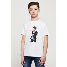 Qivi Anime Attack On Titan Baskılı Unisex Çocuk Beyaz T-Shirt