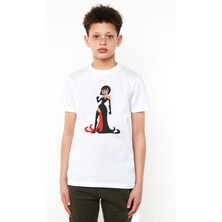 Qivi Samurai Jack Baskılı Unisex Çocuk Beyaz T-Shirt