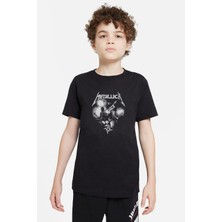 Qivi Metallica Black Baskılı Unisex Çocuk Siyah T-Shirt